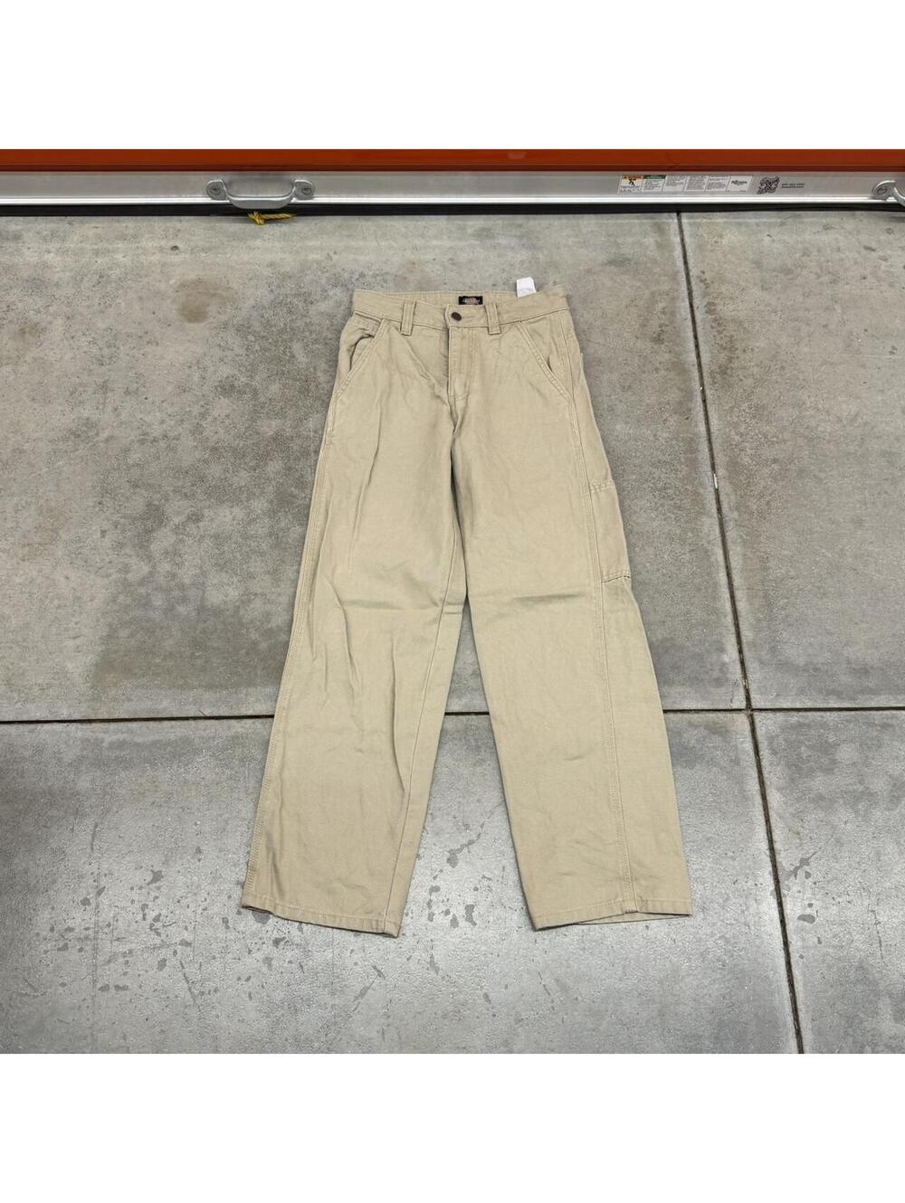 vintage dickies beige relaxed baggy fit dungaree cargo pants size 0 WOMENS - Picture 2 of 4